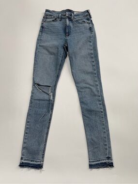 Rag & Bone Light Blue Distressed Nina High Rise Skinny Jeans - Women - size 25